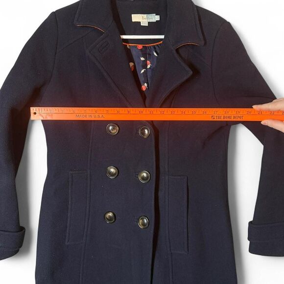 Boden Women’s Navy Wool Black Buttons Pea Coat UK 14 US 10 - Picture 3 of 6